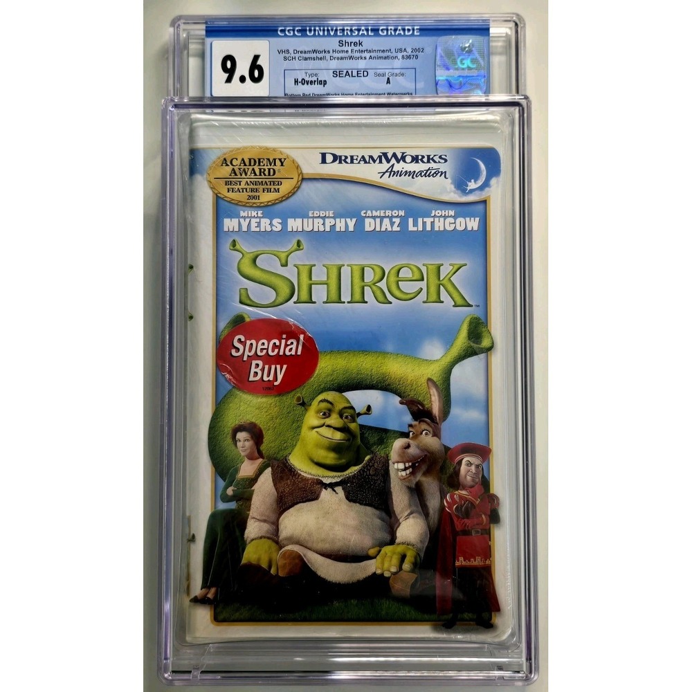 Shrek (VHS, 2002) Clamshell Brand New Sealed Dreamworks CGC 9.6 A Graded